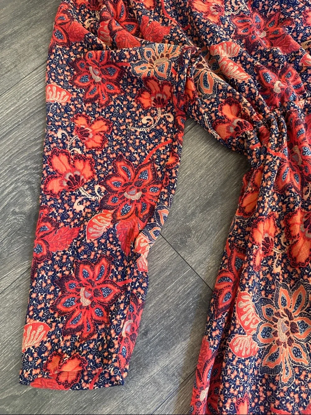 Free People Floral Boho Mini Dress Wrap Style XS - Picture 6 of 9